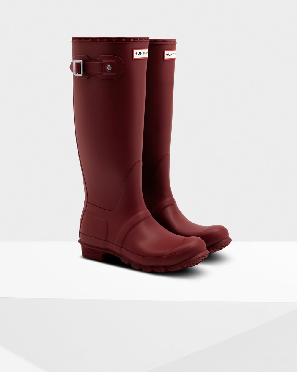 Hoge Regenlaarzen Dames - Hunter Original - Grijs Rood - 18XQASJUG